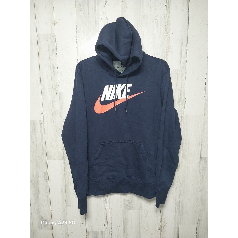 Nike Club Fleece Pullover Hoodie Large Blue